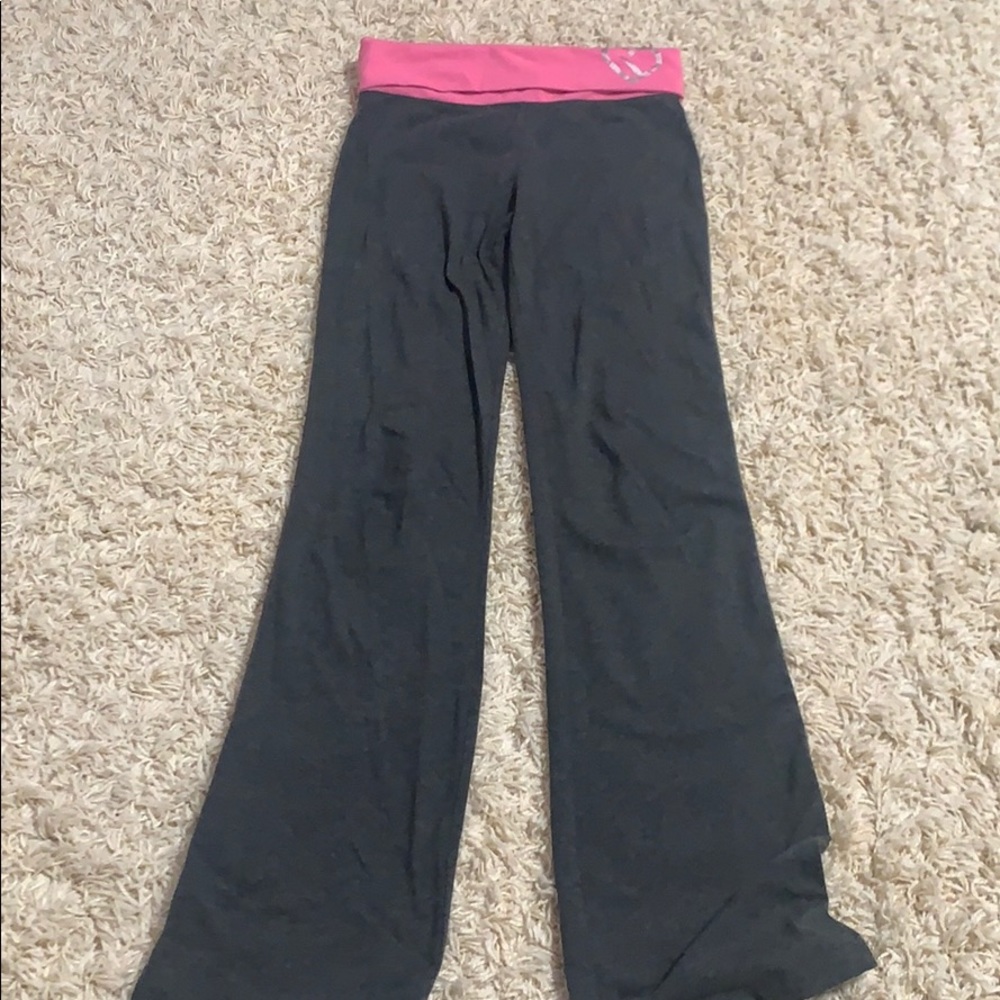 Pink and grey yoga pants